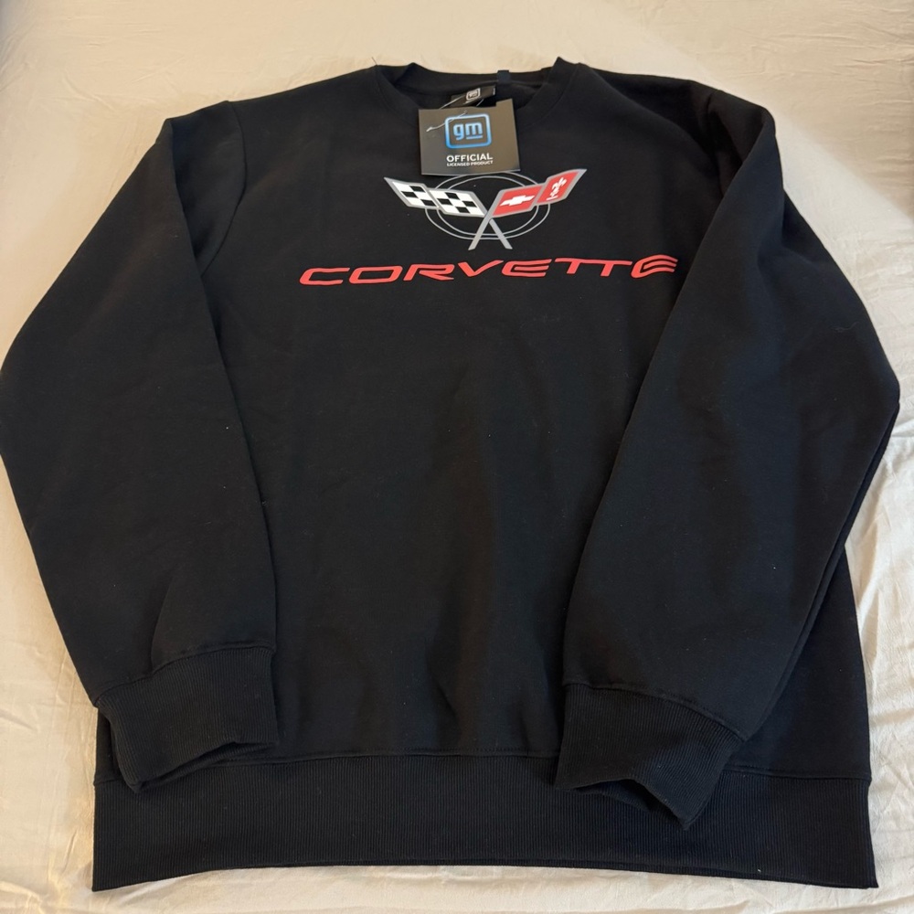 NWT NEW Chevy Vintage Corvette Graphic Sweatshirt Medium  Black - GM Merch